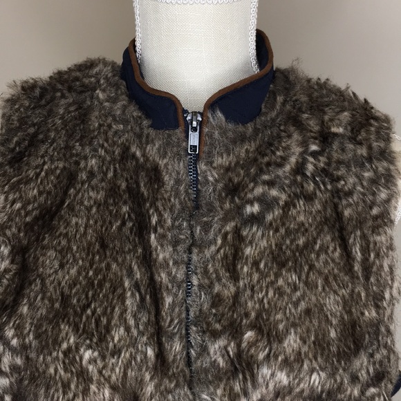 VINTAGE AMERICA FAUX FUR VEST SZ MISSY MEDIUM - Picture 6 of 7